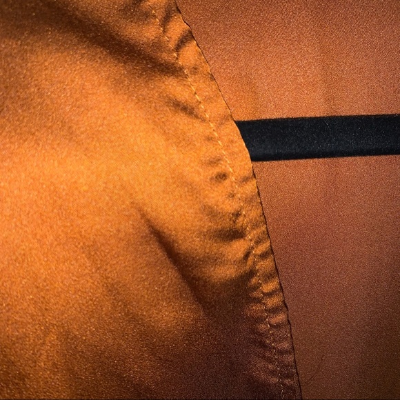 Nasty gal lioness copper silk long sleeved dress size XS - Picture 3 of 4